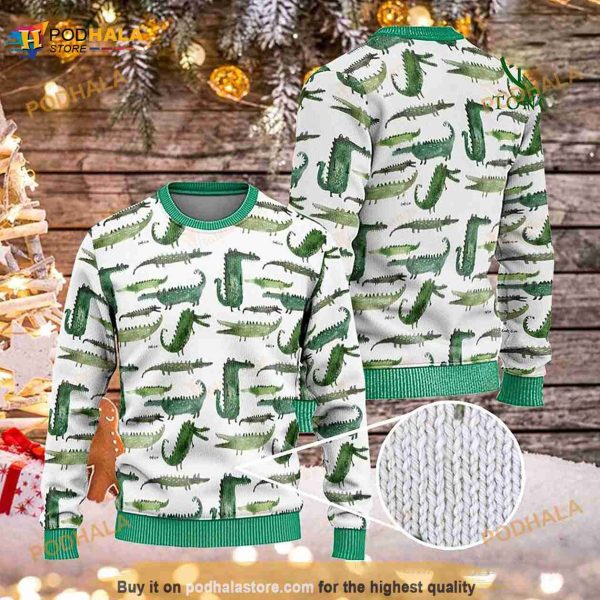 3D Cute Alligators Christmas Funny Ugly Sweaters