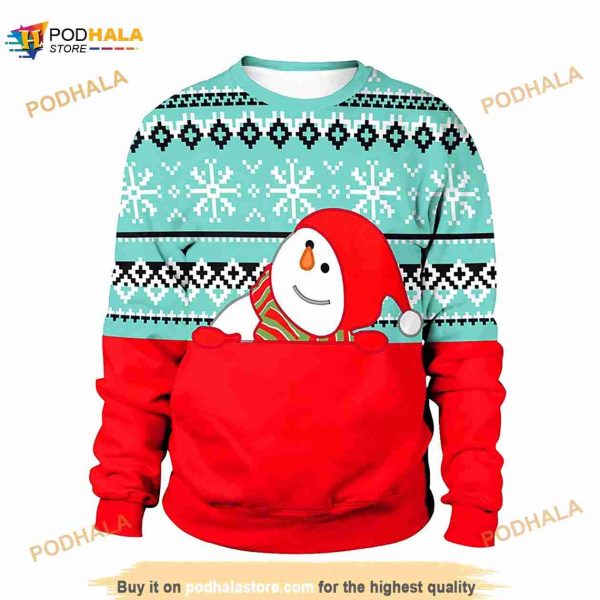 3D Cute Snowman Christmas Funny Ugly Sweater