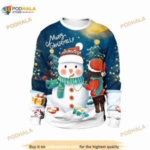 3D Cute Snowman Merry Christmas Funny Ugly Sweater