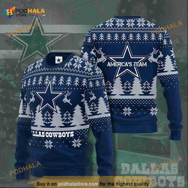3D Dallas Cowboys American Team Christmas Funny Ugly Sweater