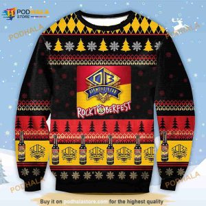 3D Diamond Bear Rrocktoberfest Beer Christmas Funny Ugly Sweater