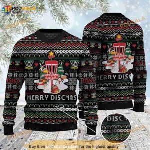 3D Disc Golf Lovers Gift Merry Discmas All Over Print Funny Ugly Sweater