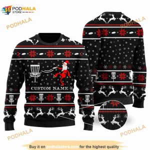 3D Disc Golf Noel Pattern Custom Funny Ugly Sweater