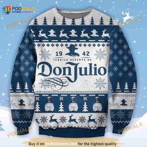 3D Don Julio Tequila Reservade 1942 Funny Ugly Sweater Christmas