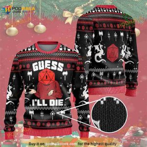 3D Dungeons And Dragons Guess I'll Die Christmas Funny Ugly Sweater