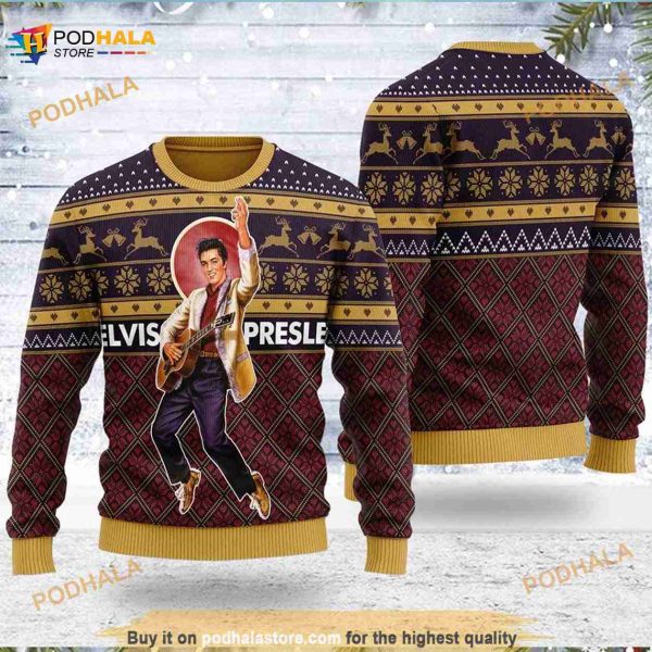 3D Elvis Presley Ugly Christmas Sweater