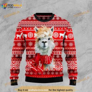 3D Festive Llama Xmas Ugly Christmas Sweater