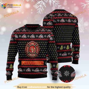 3D Firefighter Lover Ugly Christmas Sweater