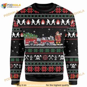 3D Firefighter Ugly Christmas Sweater
