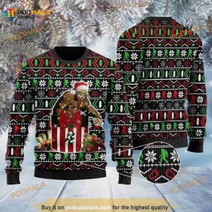 3D Funny Bigfoot In The Gift Box Funny Ugly Sweater