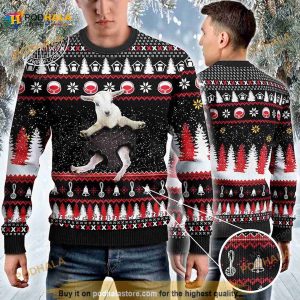 3D Goat Lovers Gift Baby In Pocket Christmas Funny Ugly Sweater