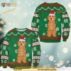 3D Golden Doodle Green Christmas Funny Ugly Sweater