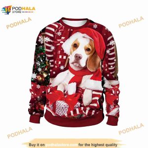 3D Golden Retriever Christmas Funny Ugly Sweater, Christmas Xmas Sweater