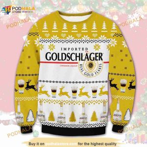 3D Goldschlager Cinnamon Liqueur Funny Ugly Sweater