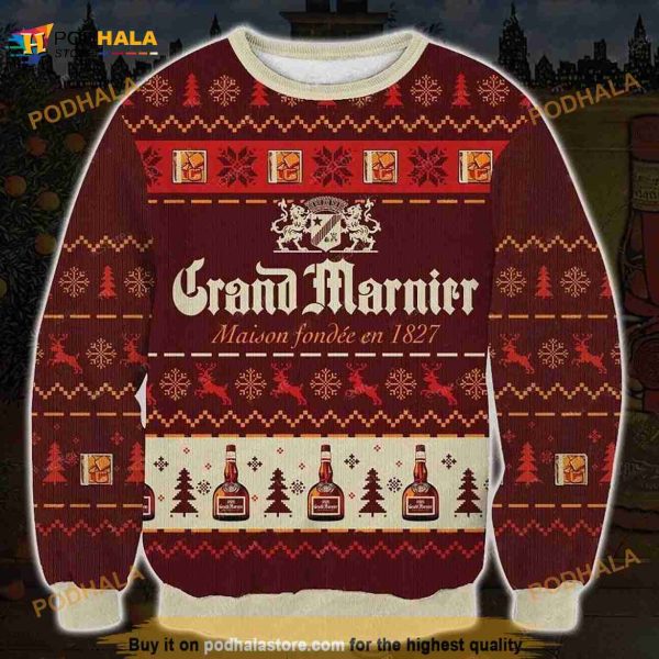 3D Grand Marnier 3D Print Christmas Funny Ugly Sweater, Christmas Xmas Sweater
