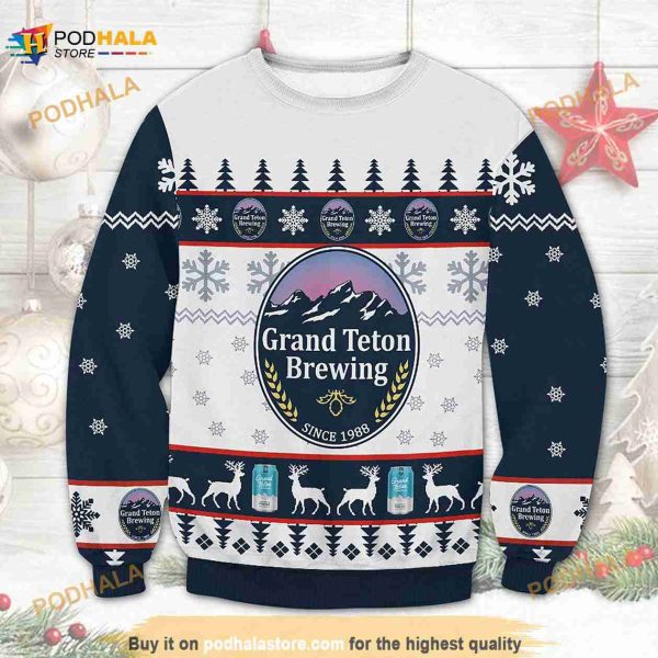 3D Grand Teton Brewing Beer Christmas Funny Ugly Sweater