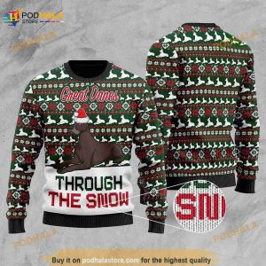 3D Great Danes Through The Snow Christmas Funny Ugly Sweater