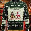 3D Green Red Rottweiler We Woof You A Merry Christmas Funny Ugly Sweater