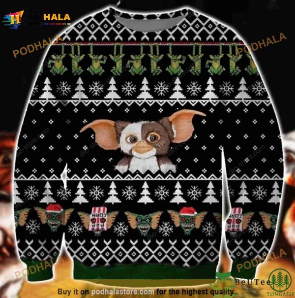 3D Gremlins Pattern 3D Christmas Funny Ugly Sweater