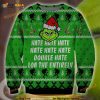 3D Grinch Hate Hate Hate Symbol 3D Christmas Funny Ugly Sweater