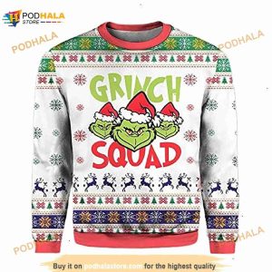 3D Grinch Squad Ugly Christmas Sweater