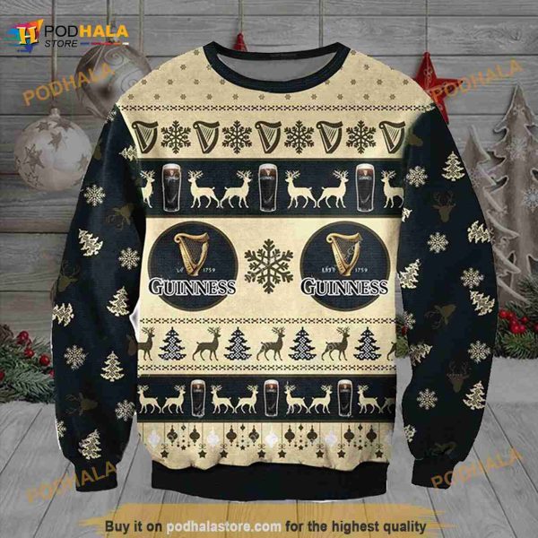 3D Guinness 1759 Funny Ugly Sweater Christmas Sweater