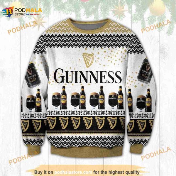 3D Guinness Black Beer Ugly Christmas Sweater