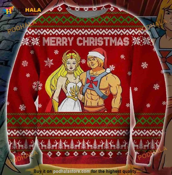 3D He Man And She Ra Symbol Christmas Funny Ugly Sweater