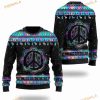 3D Hippie Holographic Funny Ugly Sweater Mandala Peace Sign Sweater