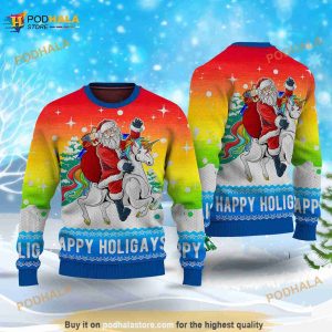 3D Ho Ho Ho Homo Happy Holigay Lgbt Funny Christmas Sweater, Christmas Xmas Sweater