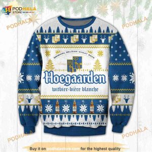 3D Hoegaarden Funny Ugly Sweater Beer Drinking