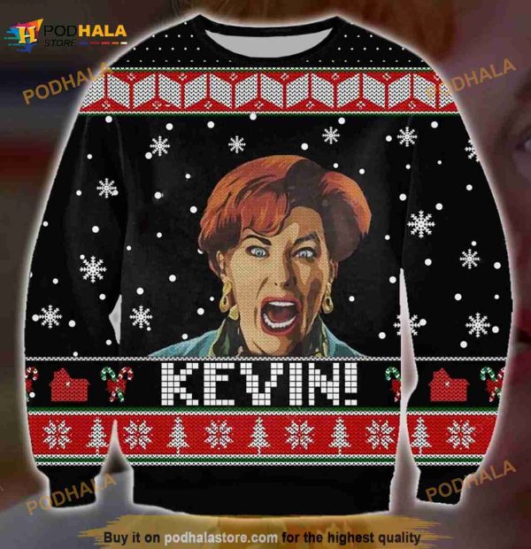 3D Home Alone Pattern 3D Christmas Funny Ugly Sweater