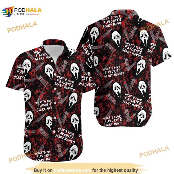 3D Horror Characters Ghostface Tropical Hawaiian Shirt