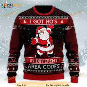 3D I Got Ho In Different Area Codes Funny Ugly Sweater