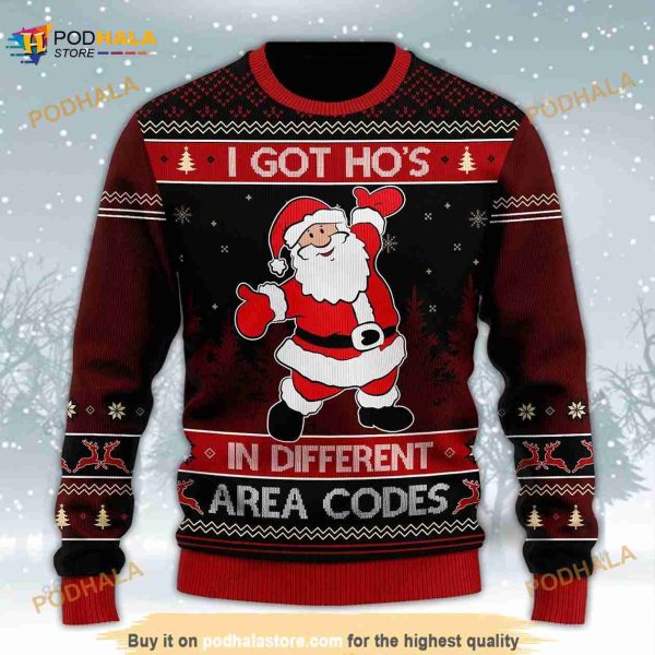 3D I Got Ho In Different Area Codes Funny Ugly Sweater