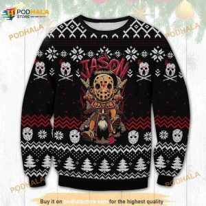 3D Jason Voorhees Ugly Christmas Sweater