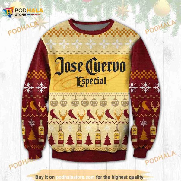 3D Jose Cuervo Especial Tequila Funny Ugly Sweater Christmas