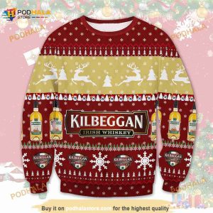 3D Kilbeggan Irish Whiskey Christmas Funny Ugly Sweater