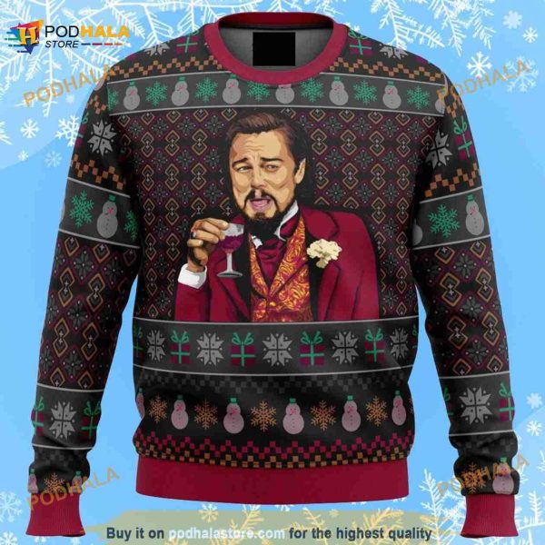 3D Laughing Leo Dicaprio Meme Funny Ugly Sweater