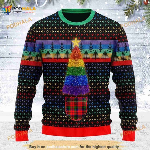 3D Lgbt Christmas Tree Ugly Christmas Sweater