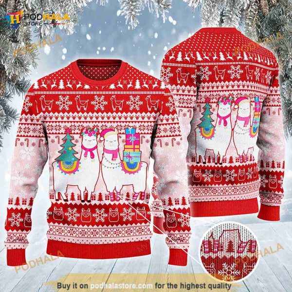 3D Llama Lovers Christmas Gift All Over Print Funny Ugly Sweater