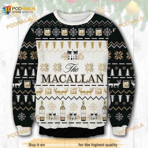3D Macallan House 1824 Whiskey Funny Ugly Sweater Christmas