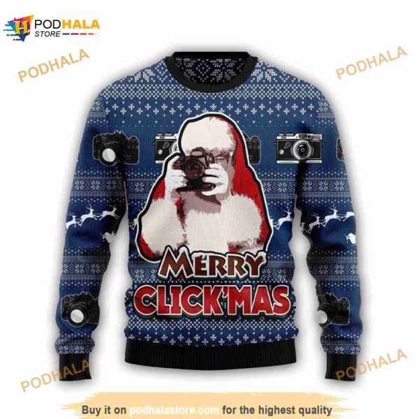 3D Merry Clickmas Funny Ugly Christmas Sweater