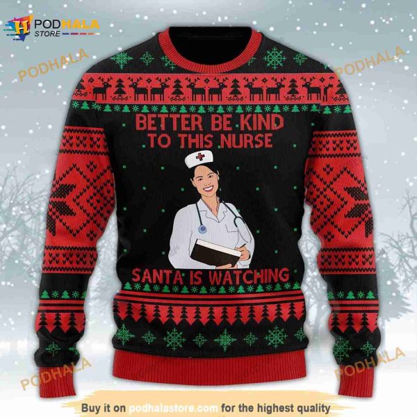 3D Nurse Ugly Christmas Sweaters, Nurse Xmas