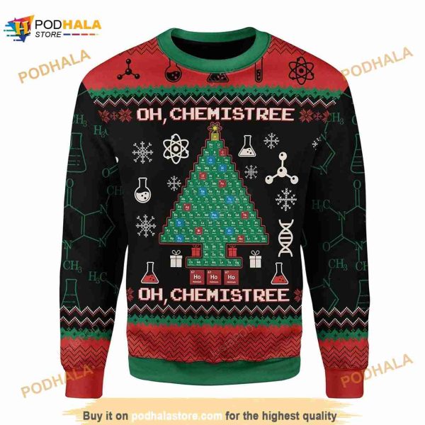 3D Oh Chemistree Ugly Christmas Sweater