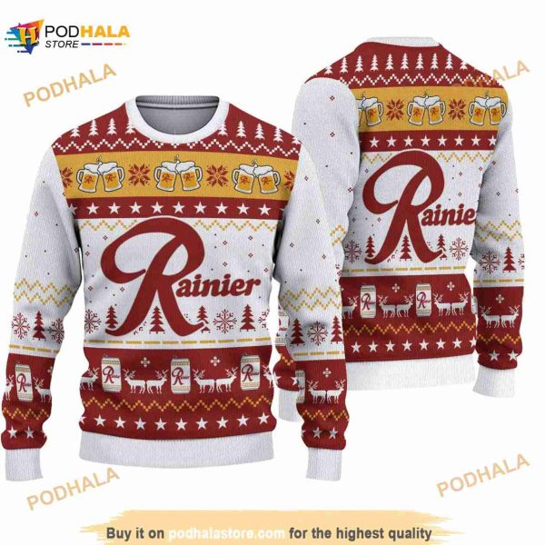 3D Rainier Beer Funny Ugly Sweater Christmas, Xmas Gift