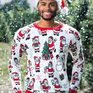 3D Repeating Santa Pattern Ugly Christmas 3D Sweater