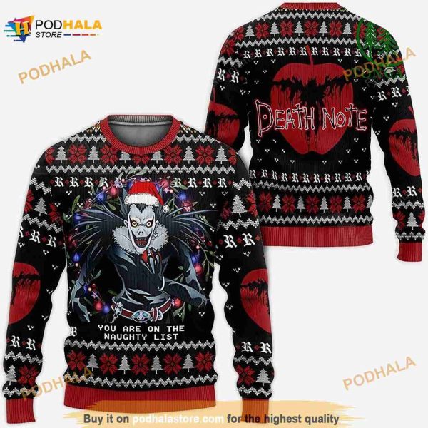 3D Ryuk Ugly Christmas Sweater Death Note, Xmas Gift