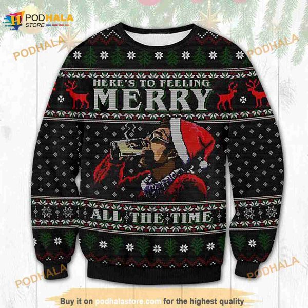 3D Seinfield Funny Ugly Sweater Beer Drinking Christmas, Xmas Gift