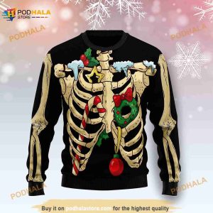 3D Skeleton Christmas Awesome Ugly Christmas Sweater